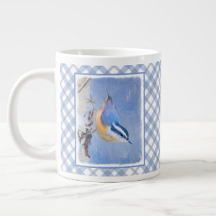 Rot gezapfte Nuthatch Malerei Original Vogelkunst Jumbo-Tasse