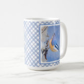 Rot gezapfte Nuthatch Malerei Original Vogelkunst Kaffeetasse (VorderseiteRechts)