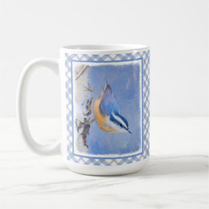 Rot gezapfte Nuthatch Malerei Original Vogelkunst Kaffeetasse