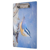 Rot gezapfte Nuthatch Malerei Original Vogelkunst Klemmbrett (Links)