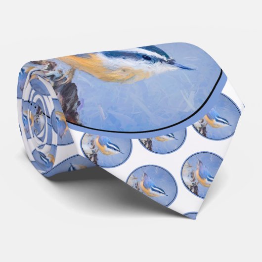 Rot gezapfte Nuthatch Malerei Original Vogelkunst Krawatte (Gerollt)