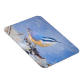 Rot gezapfte Nuthatch Malerei Original Vogelkunst Magnet (Rechte Seite)