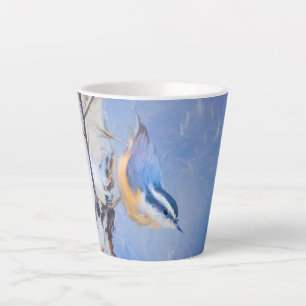 Rot gezapfte Nuthatch Malerei Original Vogelkunst Milchtasse