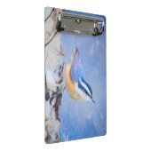 Rot gezapfte Nuthatch Malerei Original Vogelkunst Mini Klemmbrett (Schrägansicht)
