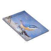 Rot gezapfte Nuthatch Malerei Original Vogelkunst Notizblock (Rechte Seite)