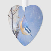 Rot gezapfte Nuthatch Malerei Original Vogelkunst Ornament (Vorderseite)