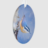 Rot gezapfte Nuthatch Malerei Original Vogelkunst Ornament (Vorderseite)