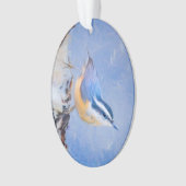 Rot gezapfte Nuthatch Malerei Original Vogelkunst Ornament (Vorderseite)