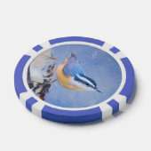 Rot gezapfte Nuthatch Malerei Original Vogelkunst Pokerchips (Einzeln)