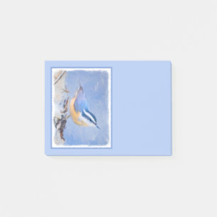 Rot gezapfte Nuthatch Malerei Original Vogelkunst Post-it Klebezettel