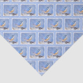 Rot gezapfte Nuthatch Malerei Original Vogelkunst Seidenpapier (Ausschnitt)