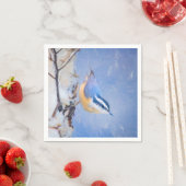Rot gezapfte Nuthatch Malerei Original Vogelkunst Serviette (Beispiel)