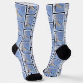 Rot gezapfte Nuthatch Malerei Original Vogelkunst Socken (Gewinkelt)