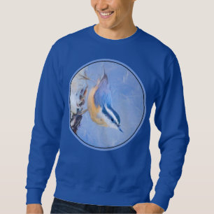 Rot gezapfte Nuthatch Malerei Original Vogelkunst Sweatshirt