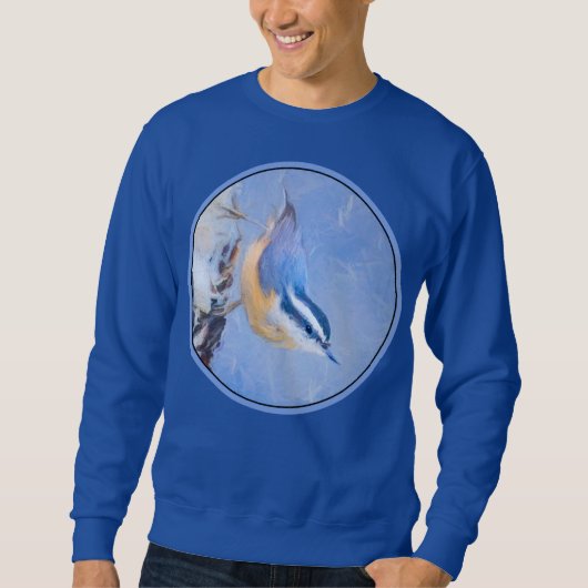 Rot gezapfte Nuthatch Malerei Original Vogelkunst Sweatshirt (Vorderseite)