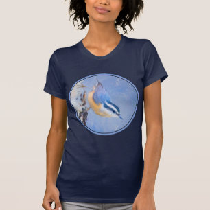 Rot gezapfte Nuthatch Malerei Original Vogelkunst T-Shirt