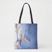 Rot gezapfte Nuthatch Malerei Original Vogelkunst Tasche (Vorderseite)