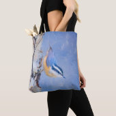 Rot gezapfte Nuthatch Malerei Original Vogelkunst Tasche (Von Nahem)