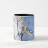 Rot gezapfte Nuthatch Malerei Original Vogelkunst Tasse (Zentrum)