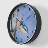 Rot gezapfte Nuthatch Malerei Original Vogelkunst Uhr (Winkel)