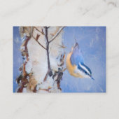 Rot gezapfte Nuthatch Malerei Original Vogelkunst Visitenkarte (Rückseite)