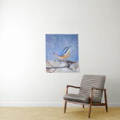 Rot gezapfte Nuthatch Malerei Original Vogelkunst Wandteppich (Beispiel)