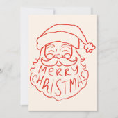 Rot Gezeichnet Weihnachtsmann frohe Weihnachten No (Vorderseite)