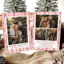 Rot gezeichnete Schleife Weihnachtsfamilienfoto
