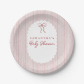 Rot gezeichneter Bogen Rosa Mädchen Baby Shower Pappteller (Vorderseite)