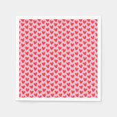 Rot gezeichnetes Doodle-Herzen-Muster auf Pastells Serviette (Vorderseite)