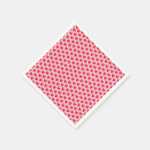 Rot gezeichnetes Doodle-Herzen-Muster auf Pastells Serviette (Ecke)