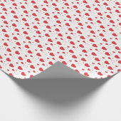 Rot glänzende Passionsherzen, niedlich romantische Geschenkpapier (Ecke)