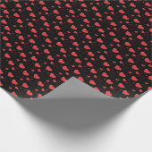 Rot glänzende Passionsherzen, niedlich romantische Geschenkpapier (Ecke)