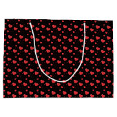 Rot glänzende Passionsherzen, niedlich romantische Große Geschenktüte (Rückseite)