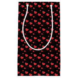 Rot glänzende Passionsherzen, niedlich romantische Kleine Geschenktüte