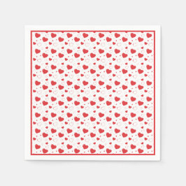 Rot glänzende Passionsherzen, niedlich romantische Serviette
