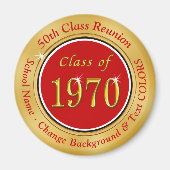 Rot, Gold, 1970 Wiedersehen, 55. Klasse Wiedersehe Magnet (Vorne)