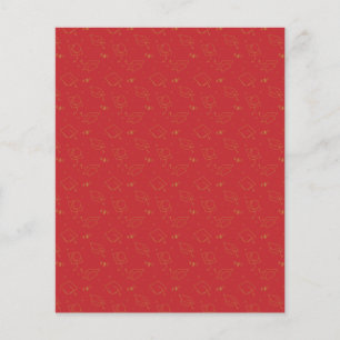 Rot & Gold Abschlusskappen-Wurf Scrapbook Papier
