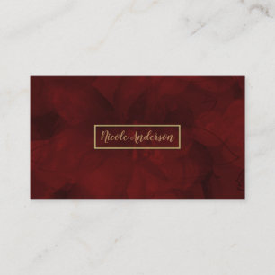 Rot Gold Aquarell Blumen Glam Elegant Modern Visitenkarte
