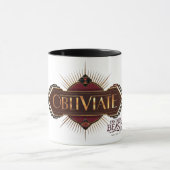 Rot & Gold Art Deco Verdecke Zauber Grafik Tasse (Zentrum)