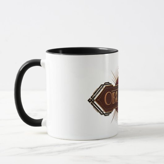 Rot & Gold Art Deco Verdecke Zauber Grafik Tasse (Links)