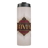 Rot & Gold Art Deco Verdecke Zauber Grafik Thermosbecher (Vorderseite)