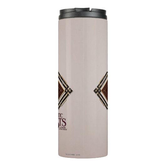 Rot & Gold Art Deco Verdecke Zauber Grafik Thermosbecher (Rückseite)