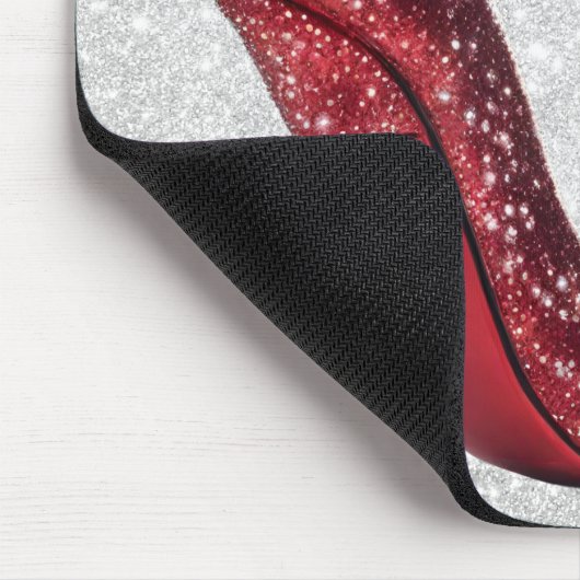 Rot & Gold auf Silberschuh | Mousepad (Ecke)