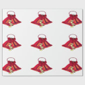 Rot-Gold-Bells-Umschlagpapier Geschenkpapier (Flach)