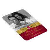 Rot, Gold, Blumenmotiv, Foto Magnet (Rechte Seite)