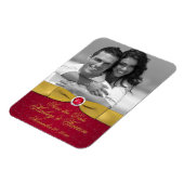 Rot, Gold, Blumenmotiv, Foto Magnet (Linke Seite)