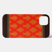 Rot-Gold-Blumenmuster Case-Mate iPhone Hülle (Rückseite (Horizontal))