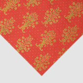 Rot-Gold-Blumenmuster Seidenpapier (Ausschnitt)