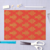 Rot-Gold-Blumenmuster Seidenpapier (Handwerk)
